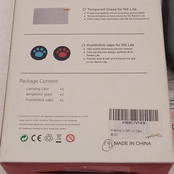 Nintendo Switch Lite Carry Case w/ FUNLAB 4 pack thumb grips Great Gift NWOT - Picture 5 of 7